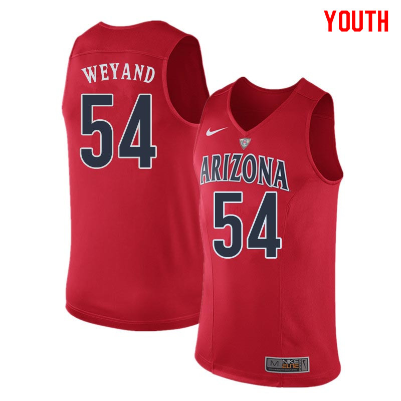 Youth Arizona Wildcats #54 Matt Weyand College Basketball Jerseys Sale-Red
